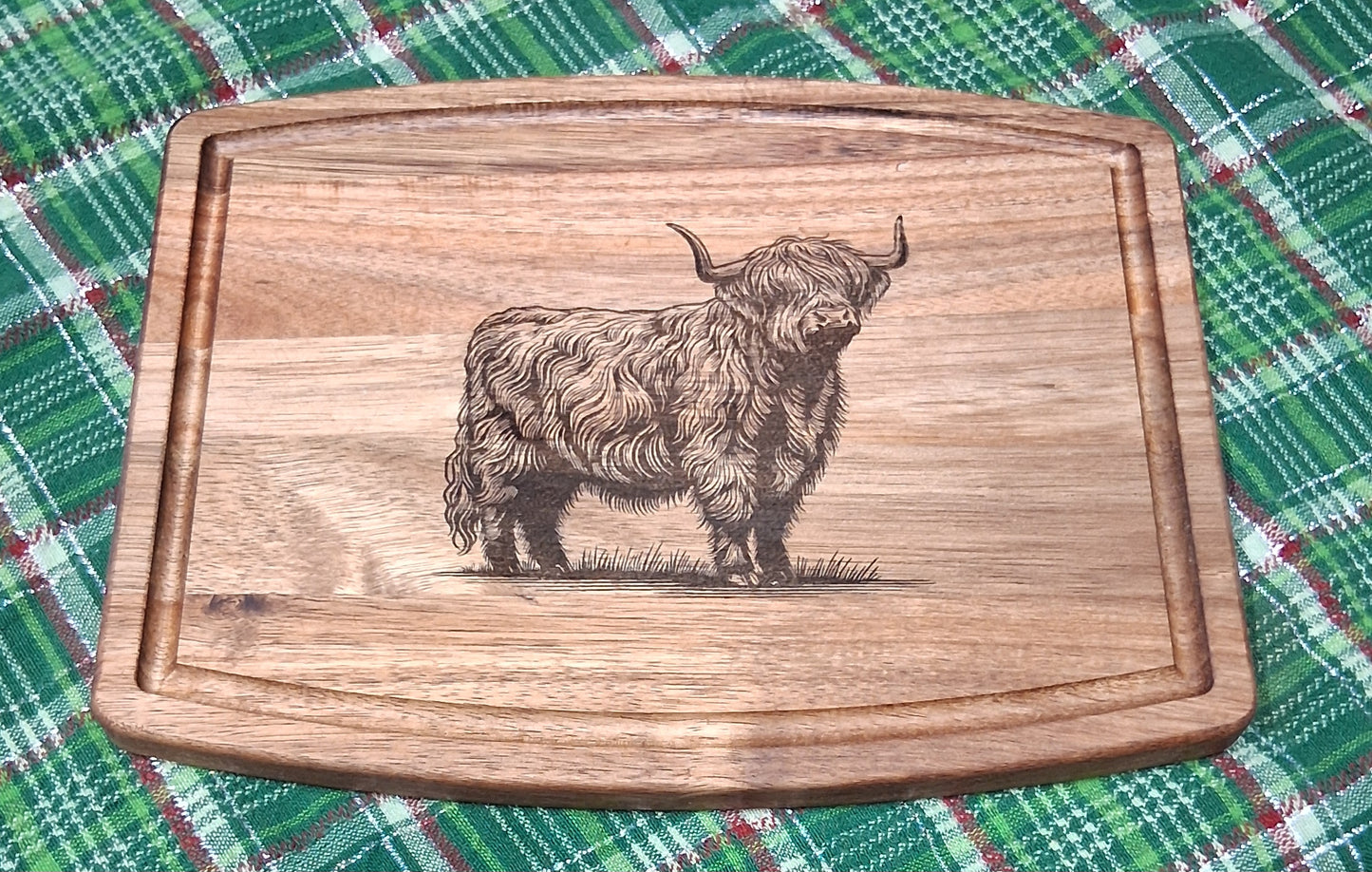 Scottish Highland Acacia Wood Charcuterie Board