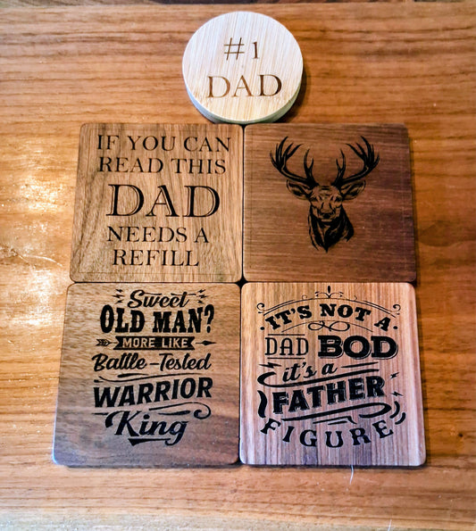 Father's Day Coaster & Bottle Opener Set