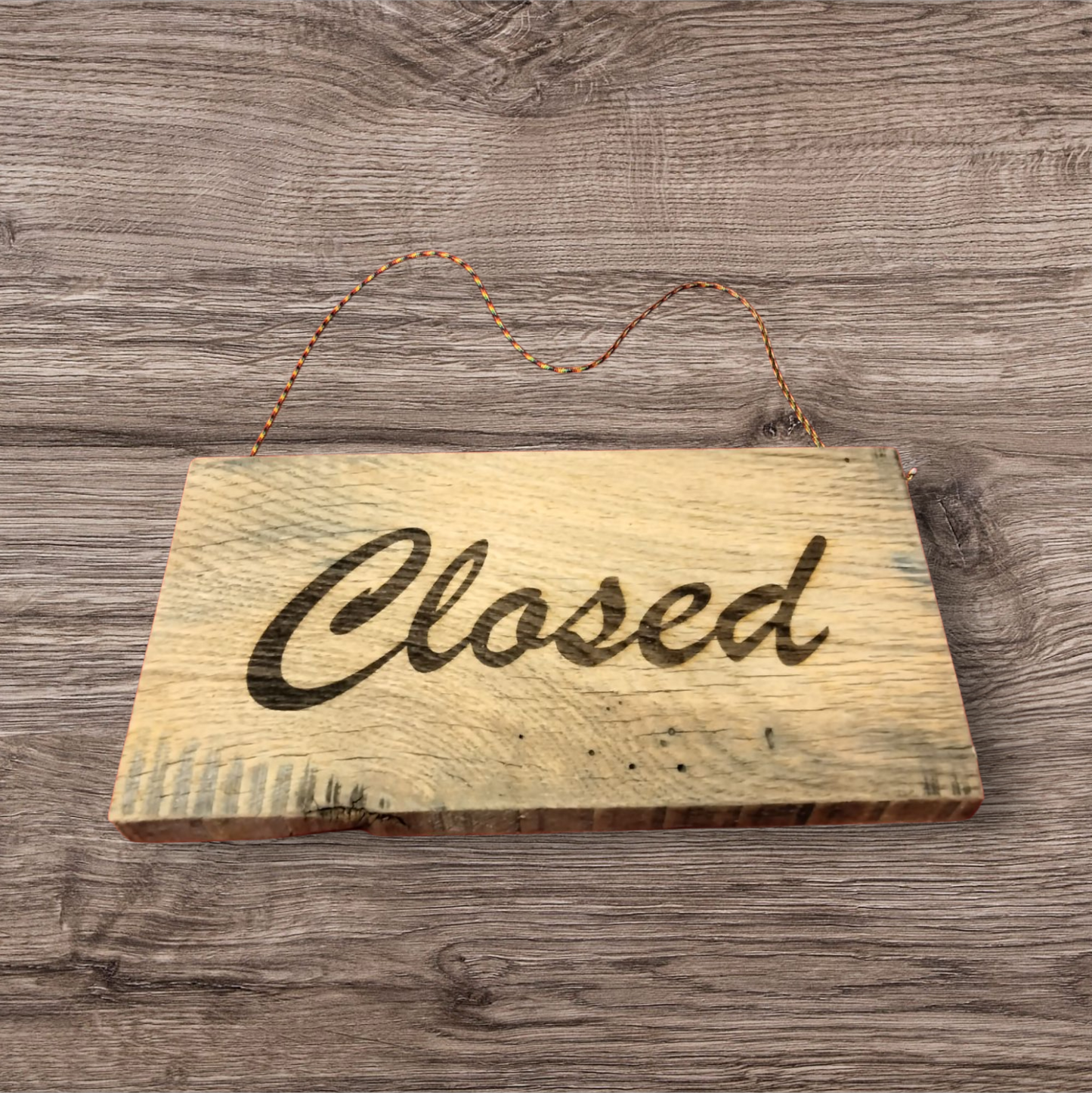Rustic Reclaimed Wood Open/Closed Sign