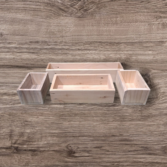 4 Multi-Sized Reclaimed wood boxes, Farmhouse & Rustic Country Home Decor