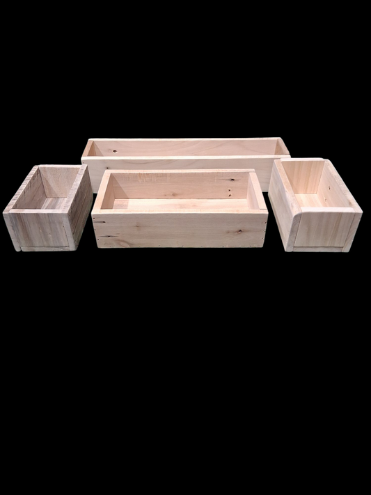 4 Multi-Sized Reclaimed wood boxes, Farmhouse & Rustic Country Home Decor