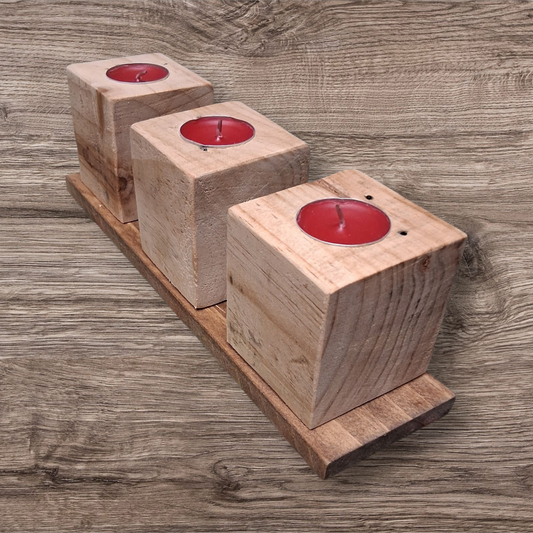Rustic Reclaimed Wood Candle Holder