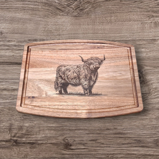 Scottish Highland Acacia Wood Charcuterie Board